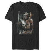 Men's Star Wars: The Mandalorian Din Djarin Beskar Armor Graphic Tee Black X Large